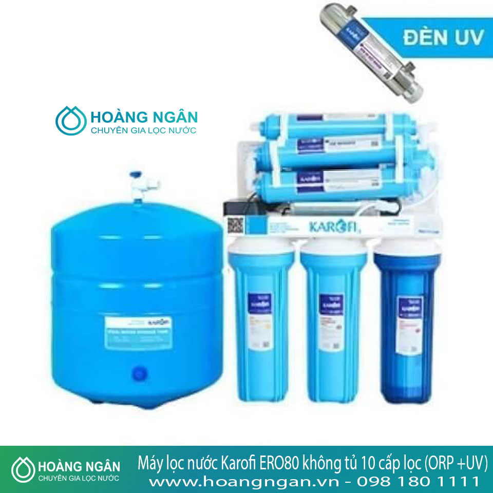 Máy lọc nước Karofi ERO80 không tủ 10 cấp lọc (ORP +UV)