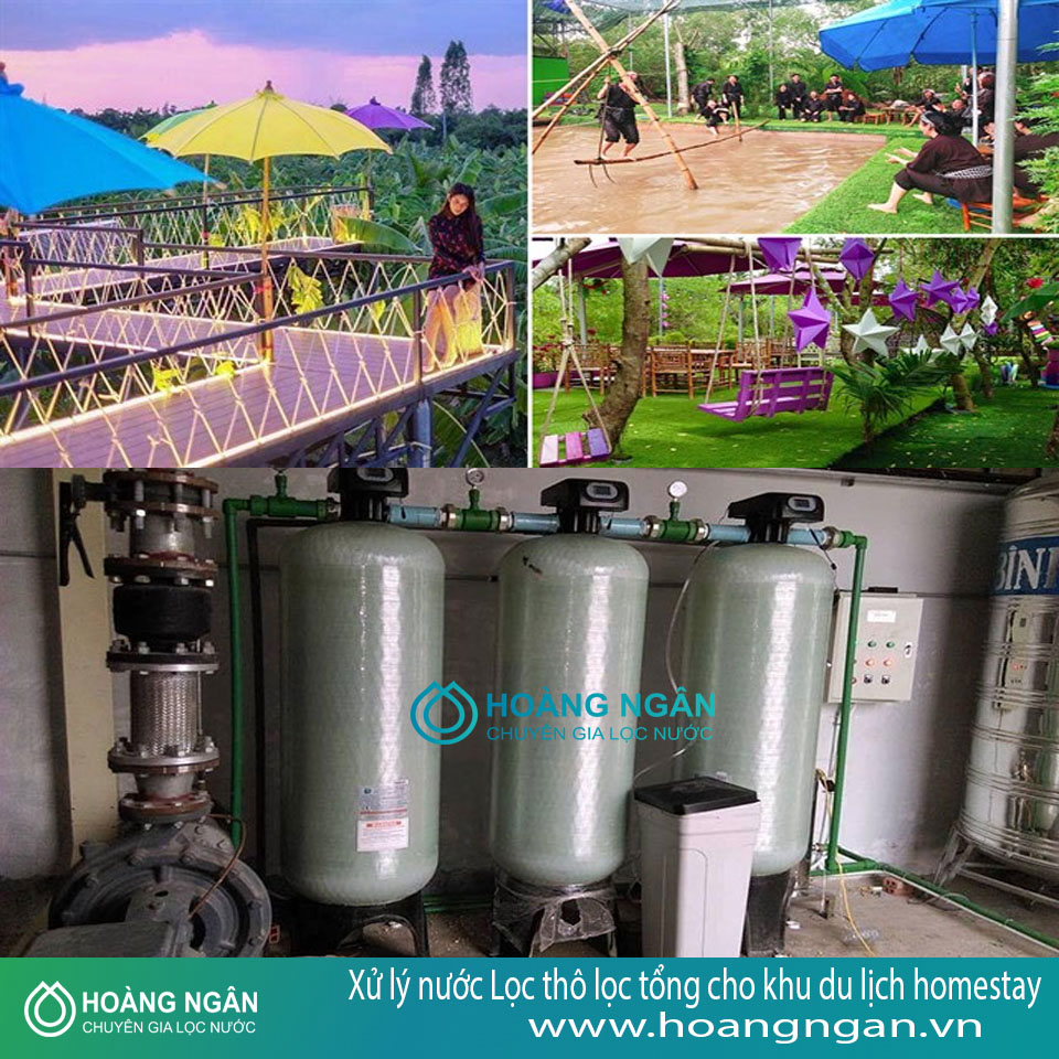 Xử lý nước Lọc thô lọc tổng cho khu du lịch homestay