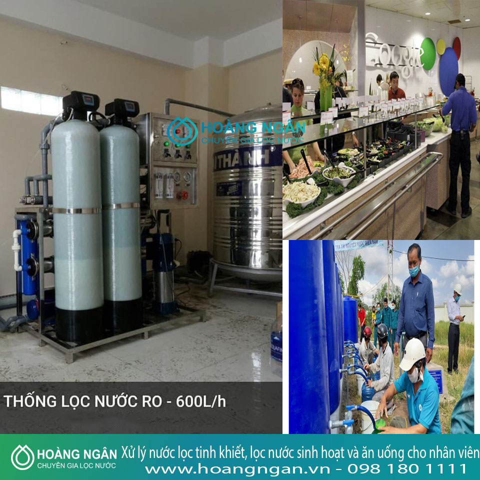 Xử lý nước lọc tinh khiết, lọc nước sinh hoạt và ăn uống cho nhân viên