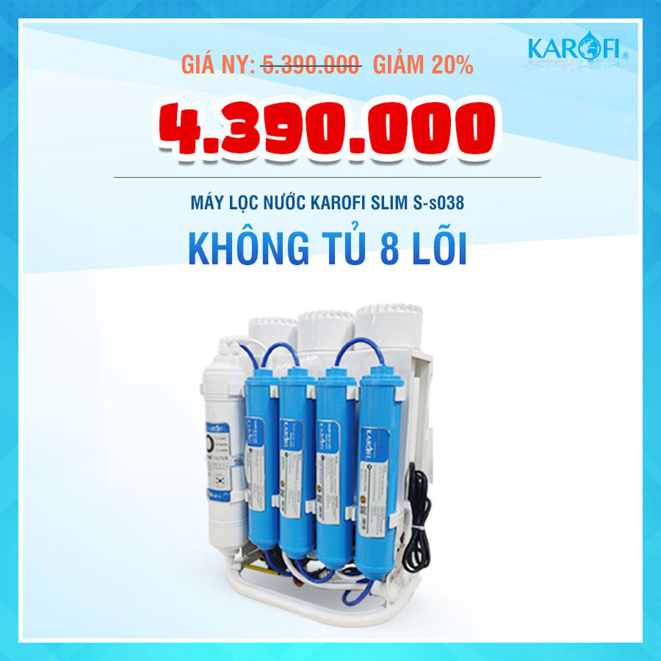 Máy lọc nước Karofi Slim S-s038 - 8 cấp lọc