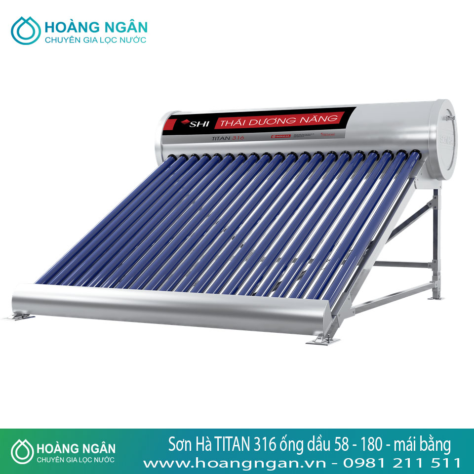 Thái dương năng Sơn Hà TITAN 316 ống dầu 58 - 180 - mái bằng