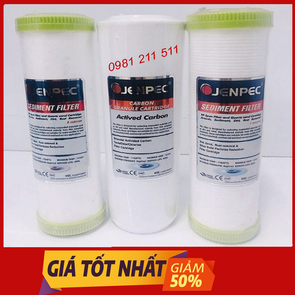 Bộ 3 lõi 123 jenpec dùng cho máy lọc nước