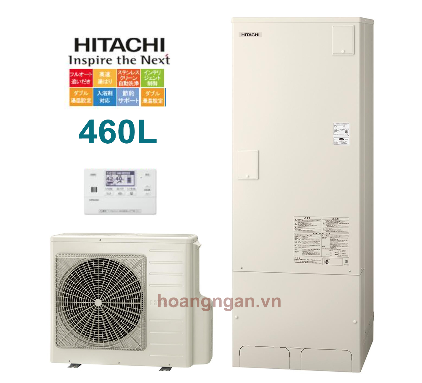 Máy tạo nước nóng trung tâm Heatpump HITACHI -460 lít new