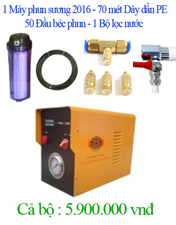  Bộ 50 đầu phun, động cơ 2106, 70 mét dây, diện tích phun khoảng 110m2