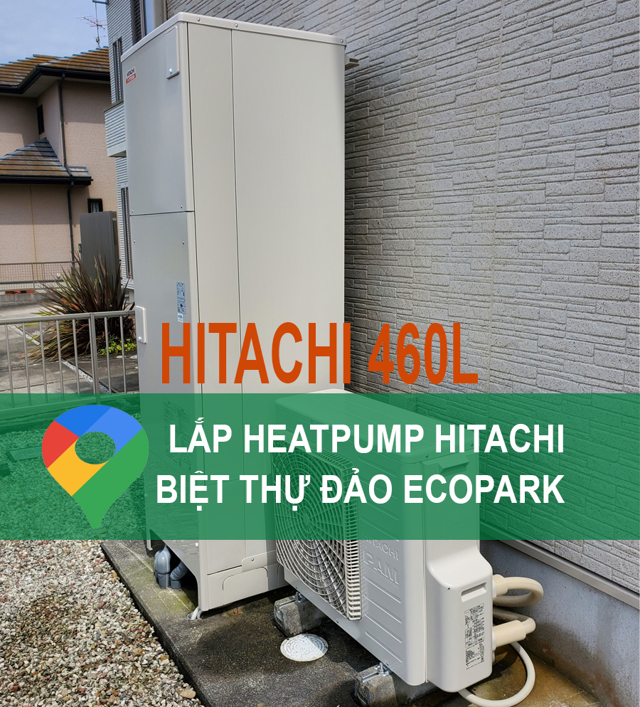 Lắp đặt heatpump Hitachi ở biệt thự đảo Ecopark